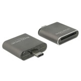 Delock Kártyaolvasó USB Type-C, SDHC/SDXC UHS-II/MMC, fekete (91498) (DE91498) - Memóriakártya olvasó