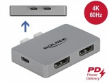 Delock Kettős DisplayPort adapter MacBook-hoz 4K 60 Hz és PD 3.0-s (64001)