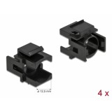 Delock Keystone fekete borító 12,5 mm-es lyukkal, 4 db.