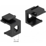 Delock Keystone fekete borító 8,0 mm-es lyukkal, 4 db.