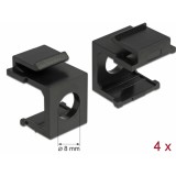 Delock Keystone fekete borító 8 mm-es lyukkal, 4 db.
