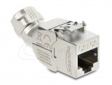 Delock Keystone modul RJ45 aljzat LSA Cat.6A, fémreteszes, szerszám nélküli, 45 -ban elforgatható, árnyékolt