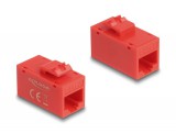 Delock Keystone modul, RJ45-aljzat - RJ45-aljzat, Cat.6A UTP piros (90641)
