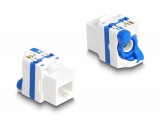 Delock Keystone Modul RJ45 anya - LSA Cat.6A eszköz nélkül beszerelhető, valamint rendelkezik kék elcsavarható zárral (88130)
