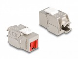 Delock Keystone Modul RJ45 anya - LSA Cat.6A eszköz nélkül használható piros por elleni fedővel (87952)