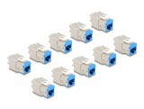Delock Keystone Modul RJ45 anya - LSA Cat.6A eszközmentes kék 10 db-os szett (88113)
