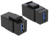 Delock Keystone modul USB 3.0 A anya - USB 3.0 A anya, fekete (86369)