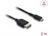 Delock Koaxiális High Speed HDMI kábel HDMI dugó - Micro HDMI dugó 8K 60 Hz 2 m