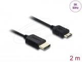 Delock Koaxiális High Speed HDMI kábel HDMI dugó - Mini HDMI dugó 8K 60 Hz 2 m