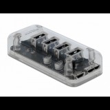 Delock Külső 3.0 USB hub 4 porttal, átlátszó
