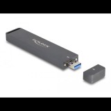 Delock Külső ház M.2 NVME PCIe SSD vagy SATA SSD számára USB 10 Gbps A-típusú apával (42021)