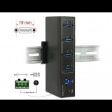 Delock Külso ipari HUB 4 x USB 3.0 A-típusú 15 kV ESD védelemmel (63309) (d63309)