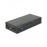Delock Külső ipari hub 7 x USB 3.0 A-típusú 15 kV ESD védelemmel (63311)
