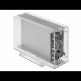 Delock Külső kettős ház 2 db. 3.5 SATA HDD-hez USB Type-C anya csatlakozóval átlátszó - eszközment (42624) (42624)