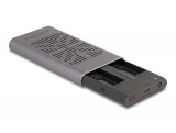 Delock Külső USB 20 Gbps ház 2 x M.2 NVMe PCIe SSD-hez USB Type-C anyával és klón funkcióval