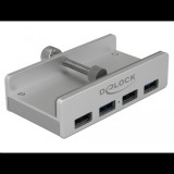 Delock külső USB 3.0 hub 4 bemenettel záró csavarral (64046) (64046) - USB Elosztó