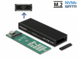 Delock külső USB-C kombinált ház M.2 NVMe PCIe vagy SATA SSD eszközhöz (42004)