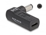 Delock Laptop töltőkábel adapter USB Type-C  anya - 5,5 x 2,1 mm apa 90  fokban hajlított (60010)