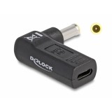 Delock Laptop töltőkábel adapter USB Type-C  anya - Samsung 5,5 x 3,0 mm apa 90  fokban hajlított