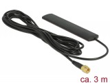 DeLock LTE Antenna SMA 3 dBi Omnidirectional Fixed Black Adhesive Mounting 88987