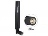 DeLock LTE Antenna SMA plug 1 - 4 dBi omnidirectional with tilt joint Black 88451