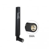 DeLock LTE Antenna SMA plug 1 - 4 dBi omnidirectional with tilt joint Black 88451