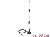 DeLock LTE Antenna TS-9 plug 90° 5 dBi fixed omnidirectional with magnetic base and connection cable RG-174 50 cm outdoor black 12480