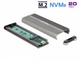 Delock M.2 NVMe PCIe SSD-hez kapcsolódó külső memória ház SuperSpeed USB 20 Gbps (USB 3.2 Gen 2x2) U