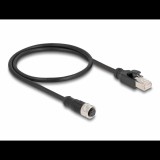 Delock M12 adapter kábel D-kódolt 4 tűs anya - RJ45 apa 50 cm (60072) (60072)
