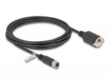 Delock M12 kábel D-kódú 4 tűs anya - RJ45 anya Cat.5e FTP installálásához 3 m, fekete (80454)