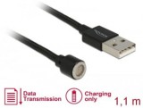 Delock mágneses USB adat- és töltőkábel 1,1m fekete (85724)