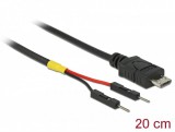 Delock Micro-B típusú USB tápkábel 2 db. különálló tűfejes apa véggel hossza 20 cm (85407)