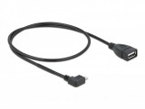 Delock micro USB apa - USB 2.0 A anya OTG kábel 0.5m hajlított (83271)