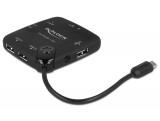 DeLock Micro USB OTG Card Reader + 3 port USB Hub Black 65529