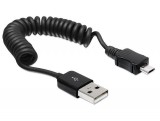 Delock micro USB spirál kábel 20-60cm (83162)