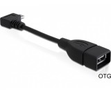 Delock microUSB 90° OTG kábel 11cm