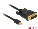 DeLock Mini Displayport 1.1 male > DVI-D (24+1 Single Link) male 3m Cable 83990