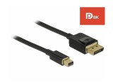 Delock Mini DisplayPort a DisplayPort-kábel 8K 60 Hz 1 m DP 8K tanúsítvánnyal