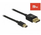 Delock Mini DisplayPort a DisplayPort-kábel 8K 60 Hz 1 m DP 8K tanúsítvánnyal