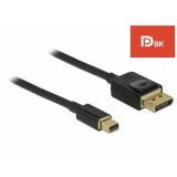 Delock Mini DisplayPort a DisplayPort-kábel 8K 60 Hz 1 m DP 8K tanúsítvánnyal