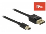 Delock Mini DisplayPort a DisplayPort-kábel 8K 60 Hz 2 m DP 8K tanúsítvánnyal