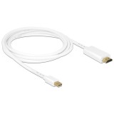 Delock mini DisplayPort - HDMI kábel (2 m, fehér)