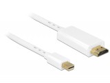 DeLock miniDisplayport 1.2 male to HDMI male kábel 2m White 83707