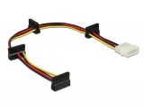 Delock Molex-tápkábel 4 tus csatlakozódugóval  4 x 15 tus SATA-csatlakozóhüvely, 40 cm 60142