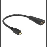Delock nagy sebességű HDMI kábel Ethernettel - micro D apa > A anya