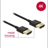 Delock Nagysebességű HDMI-kábel Ethernettel - HDMI-A > HDMI-A, 3D,4K, 3 m, aktív,vékony, prémium