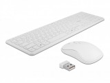 Delock NÉMET Vezetékmentes USB klaviatúra és egér szett 2,4 GHz, fehér (12703)