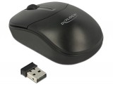DeLock Optical 3-button mini mouse 2.4 GHz wireless Black 12494