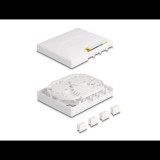 Delock Optikai szálas csatlakozó doboz FTTH falra szerelhető 4 x SC Simplex vagy LC Duplex számára, fehér színű (87890) (87890)