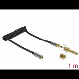 Delock Összecsavart kábelbővítmény 3,5 mm 3 tűs Sztereo Jack apa Sztereo Jack anya 6,35 mm csavar (85831) (85831)